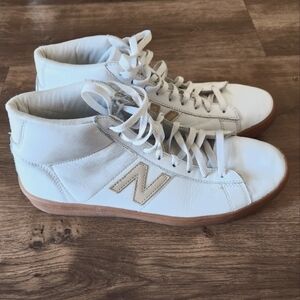 RARE New Balance for J.Crew 891 leather high-top sneakers in white